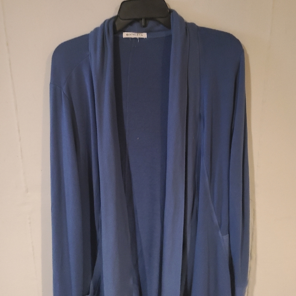 Aletha Open Front Cardigan in Blue